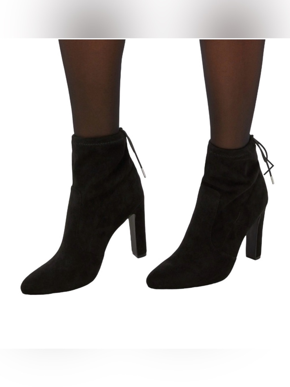 Jesyna black suede heeled booties by JustFab size 9.5
